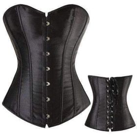 Bustier Lace up Boned Top Corset Waist Shaper (Option: 3XL-Black)