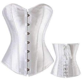 Bustier Lace up Boned Top Corset Waist Shaper (Option: M-White)