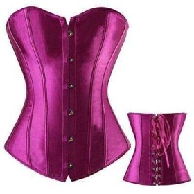 Bustier Lace up Boned Top Corset Waist Shaper (Option: XL-Purple)